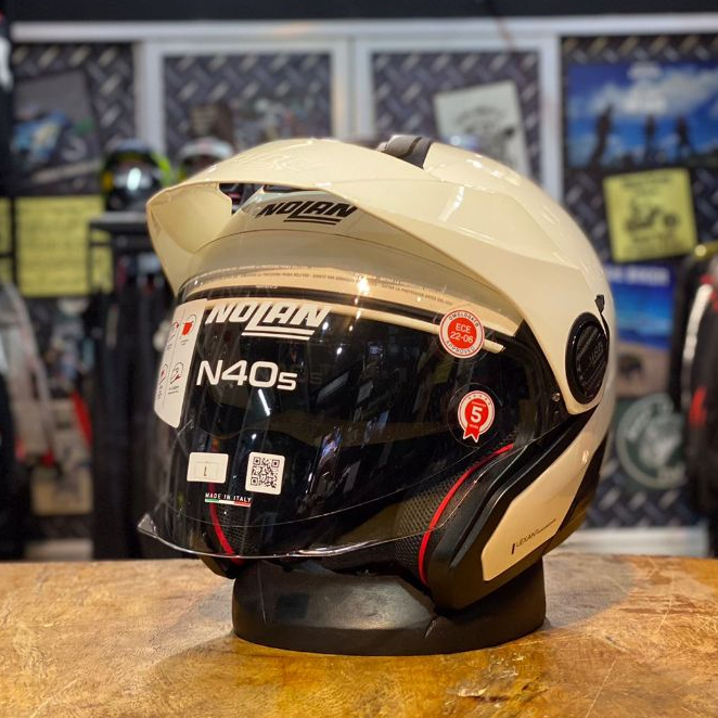 Nolan N405 Classic Pure White Nolan Half Face Helm Riding nyaman Nolan