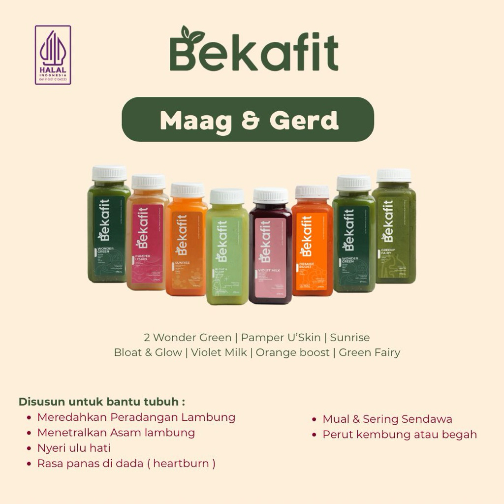 Bekafit Maag & Gerd Detox Cold Pressed Juice - Jus Sehat Alami