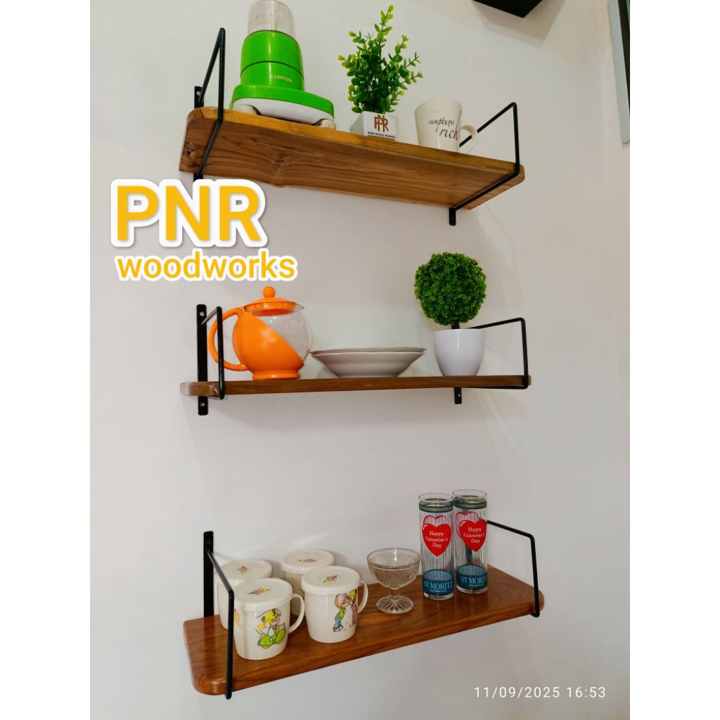 Rak Dinding Ambalan Kayu Solid, Ambalan Dinding Ukuran Lebar