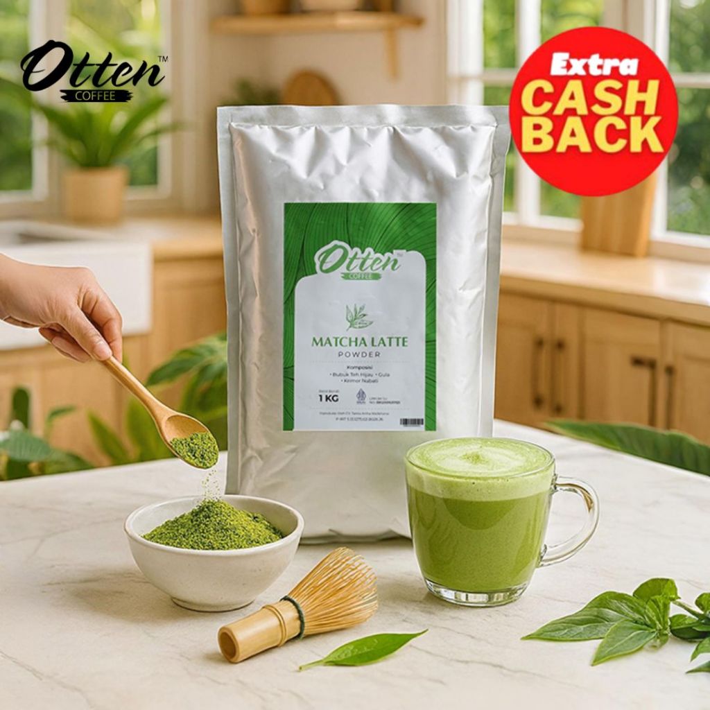 

Matcha Latte Powder 1 Kg - Bubuk Minuman Teh Hijau Otten Coffee cocok untuk Horeca