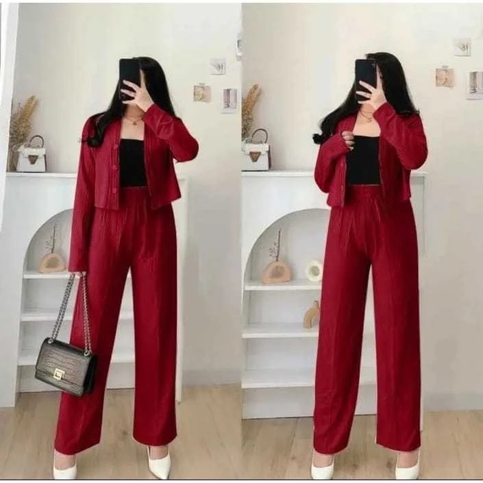 Casey Knit Set Wanita Premium Tebal Kekinian