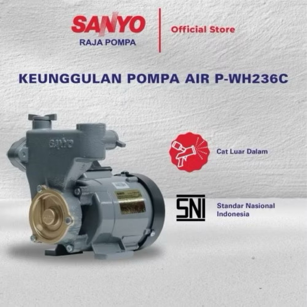Pompa Air Sanyo Manual 200watt P-WH236C Pompa Air Sumur Dangkal SANYO 200W