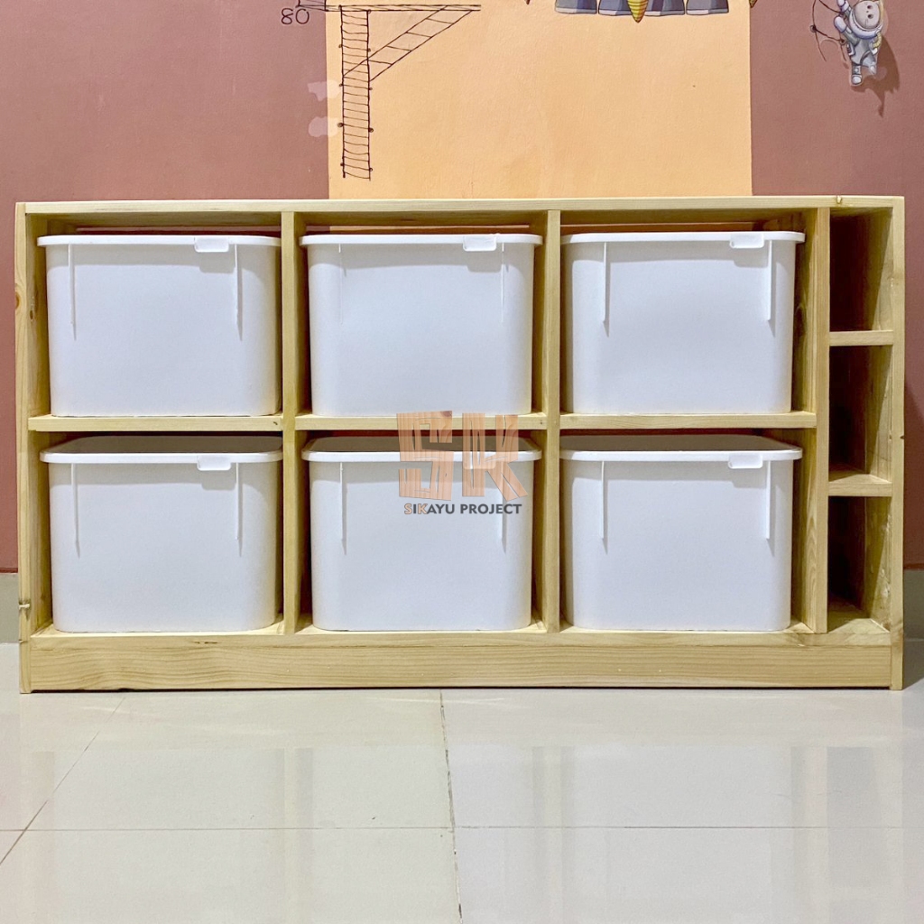Rak Mainan Anak Minimalis 6 Box - Rak Buku Minimalis Trofast Mainan Anak /Rak Serbaguna  /Rak Trofas