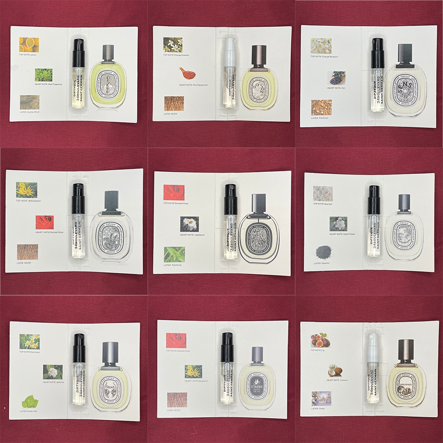 Diptyque 2ml Tester Parfum/Wewangian Parfum Botol/Sampel Parfum/Vial Parfum Original/Seri parfum