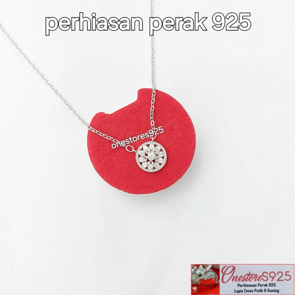 KALUNG KOYE BULAT BUNGA PERAK 925 LAPIS EMAS PUTIH KOYE 45