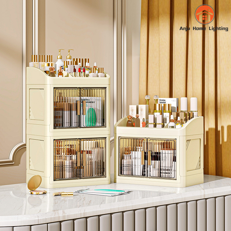 Kosmetik akrilik Organizer kotak penyimpanan Rak make up Rak Meja Organizer dengan Tutup Transparan 