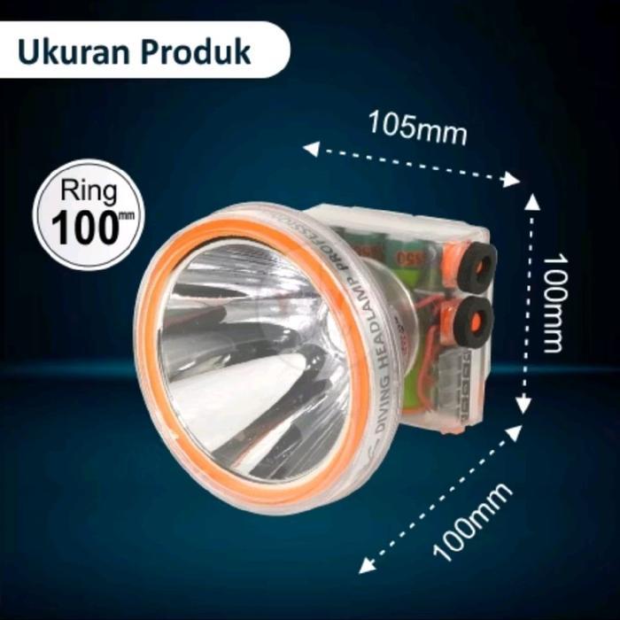Senter Kepala Selam Jinlong 300W Tahan Air || Senter Selam Jinlong JL-909 Waterproof 300W