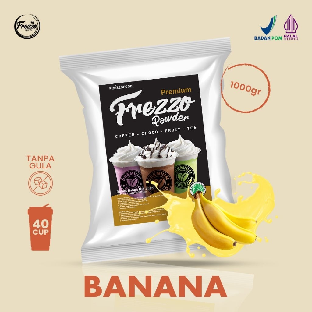

Bubuk Minuman Rasa Banana Premium Frezzo 1kg/ Minuman Murah dan Enak Frezzo Premium