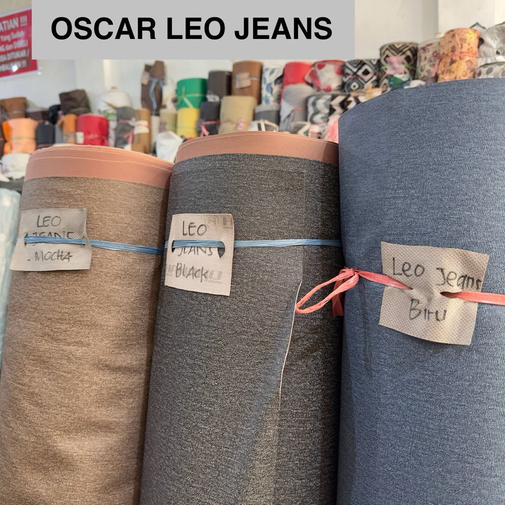 Kain Oscar Leo Jeans Bahan Tas Sofa Kulit Dekorasi Upholstery Bahan Tas Meteran