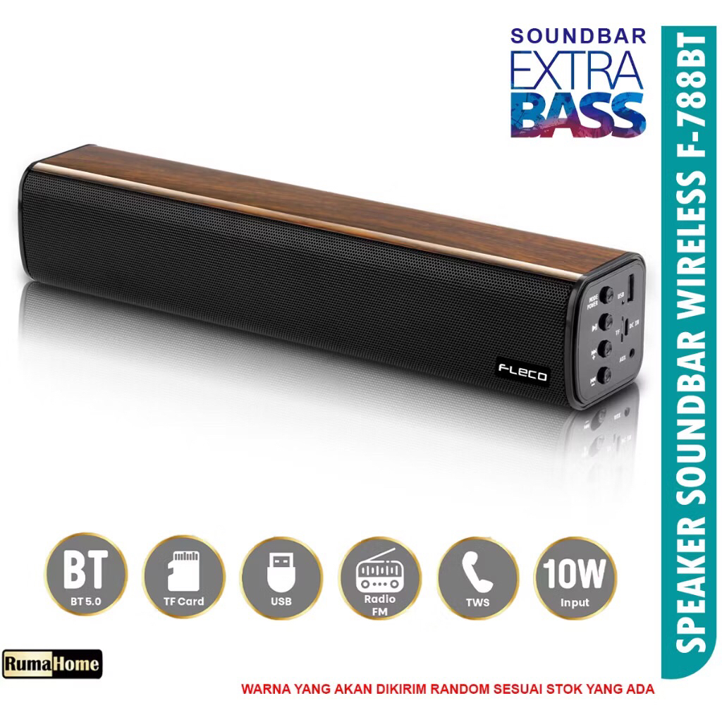 SOUNDSBAR FLECO F-788BT SPEAKER BLUETOOTH MOTIF KAYU SPEAKER AKTIF SOUNDS