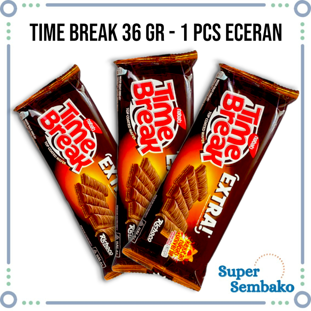 

Snack Wafer Cokelat Nabati Richoco Time Break Extra Besar 36g [ECER PER 1 SACHET]