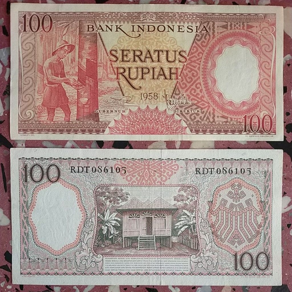 100 rupiah seri pekerja tahun 1958