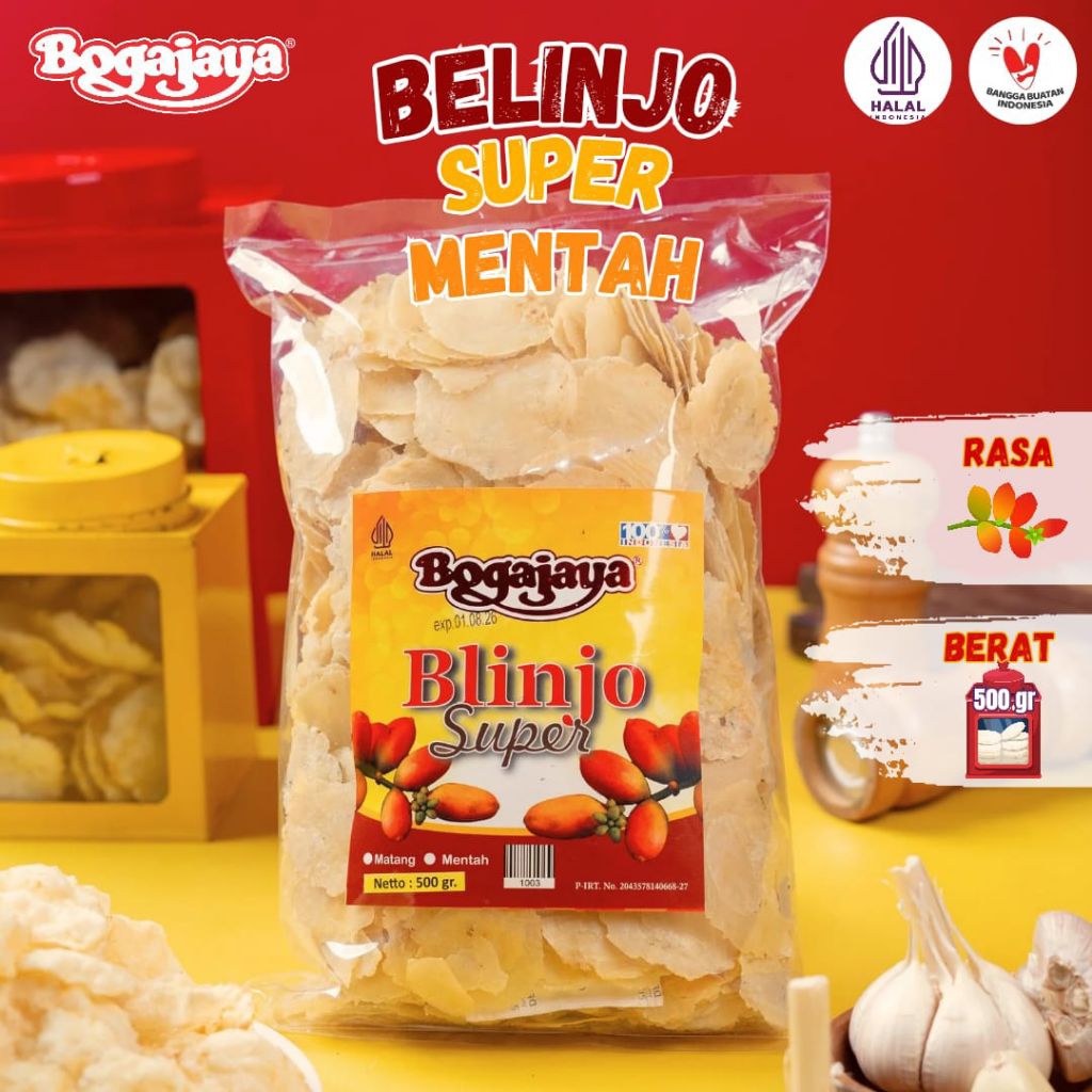 BOGAJAYA Keripik EMPING MELINJO BLINJO SUPER 500Gr Mentah Oleh Oleh Surabaya