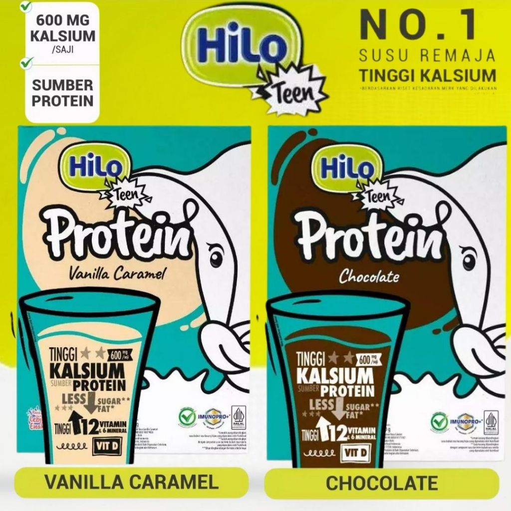 

HiLo Teen Vanilla Caramel / Chocolate - Box - 250g / 500g / 750g - Susu Kalsium Remaja (12-19 Thn)