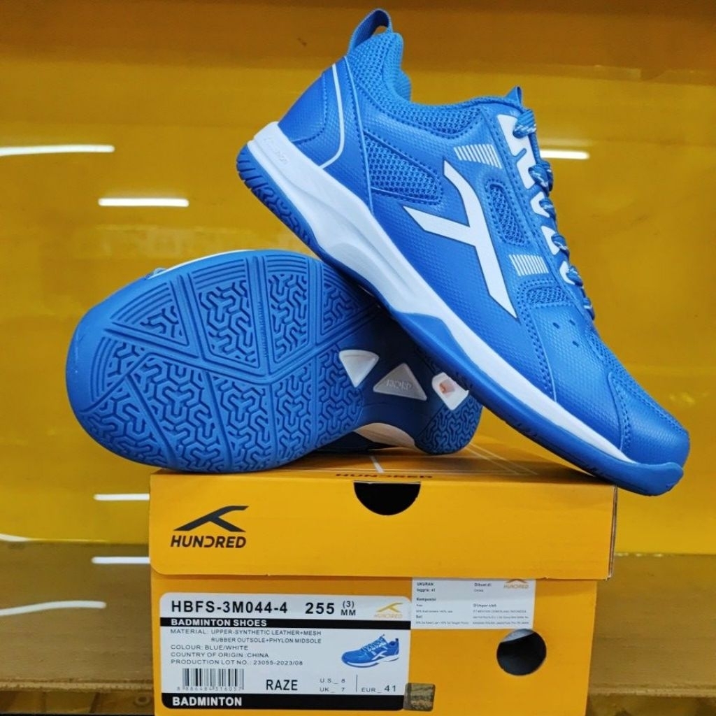 sepatu badminton hundred raze original
