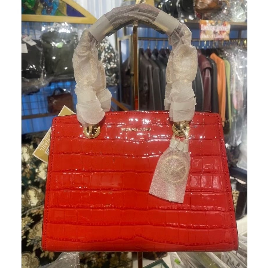 (Original Outlet) MK Cynthia SM Ns Satchel-Spiced Coral