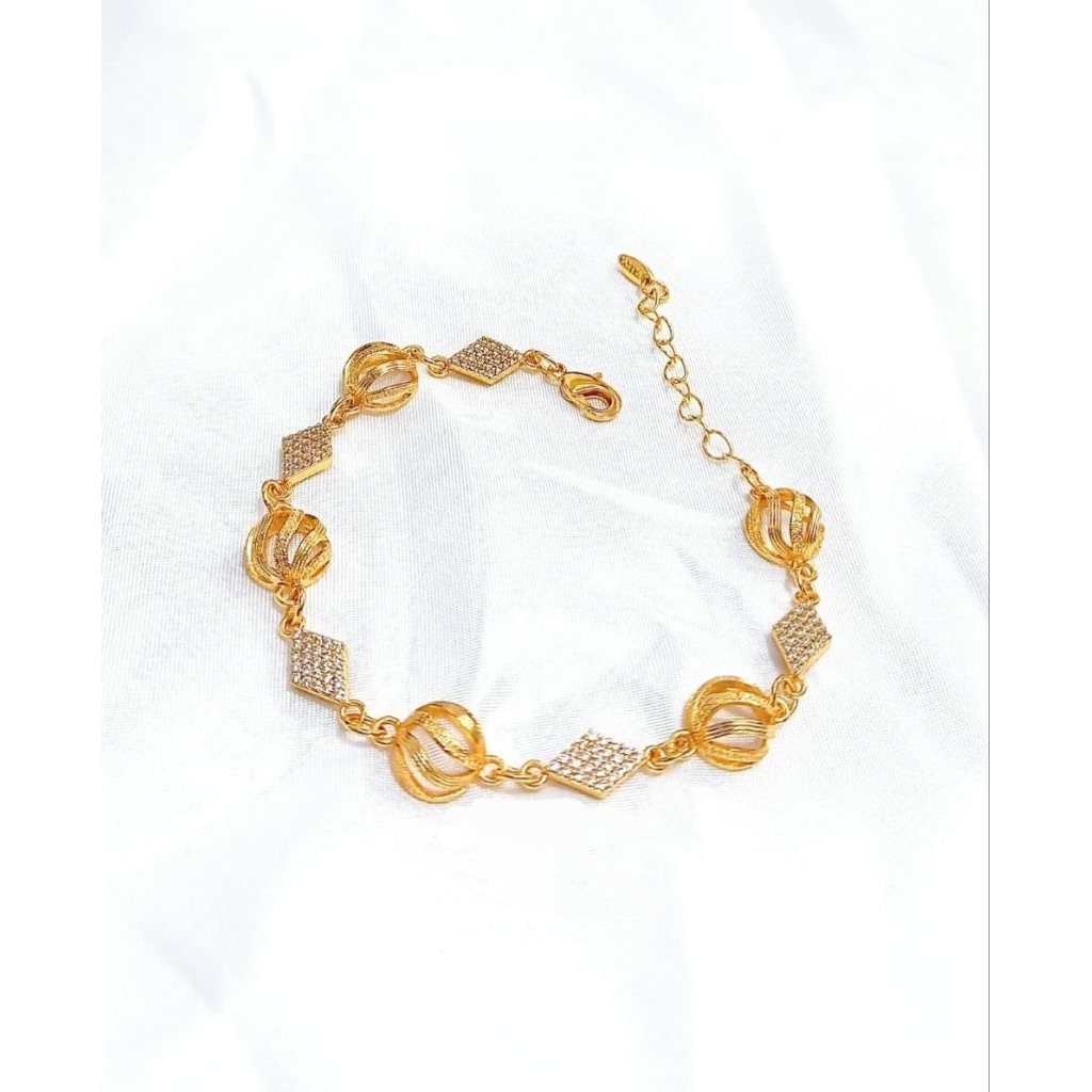 Gelang rantai tangan dewasa lapis emas imitasi gl470