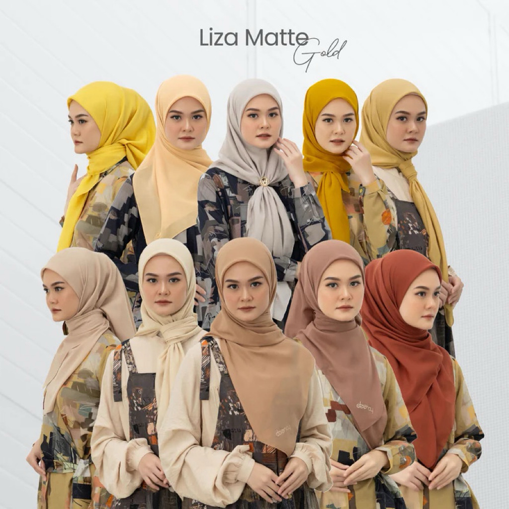 HIJAB DEENAY POLOS PART 4 HITAM PUTIH VOAL LIZA LOGO BARU UJUNG KERUDUNG MEWAH