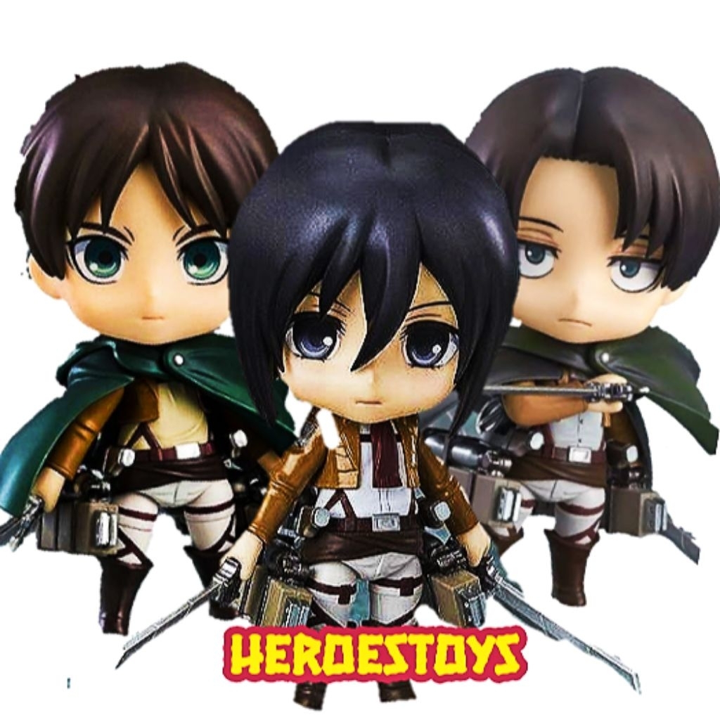 NENDO Figure Attack On Titan Eren AOT Levi Nendoroid Pvc_varian Mikasa Eren