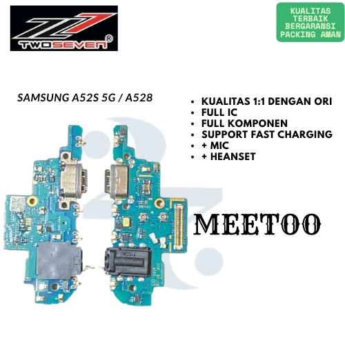 Papan Cas Samsung A52s / A528 Pcb Board Heanset Mic Full Ic Komponen Meetoo