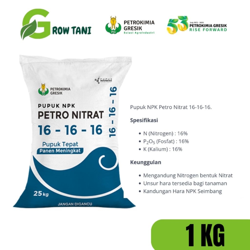 Pupuk Npk Petro Nitrat 16-16-16 ORIGINAL Repack 1KG