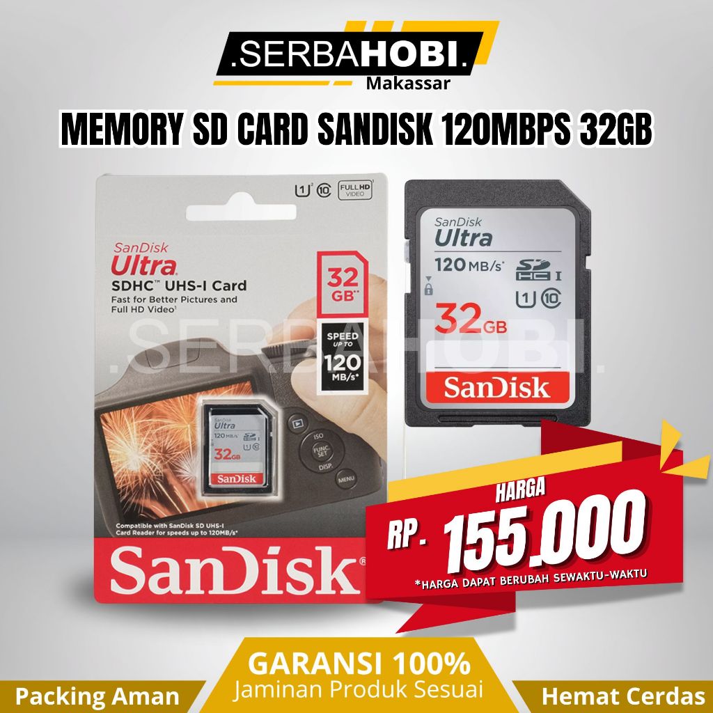 MEMORY SANDISK SD CARD 32 GB 120MBPS