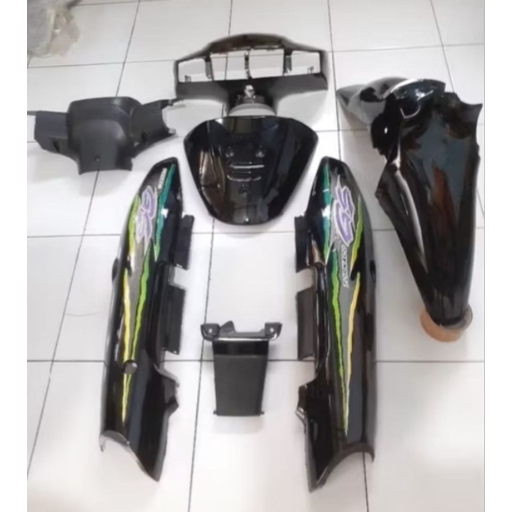 cover body motor Suzuki tornado gs set panel batok depan belakang spakbor depan warna hitam plus str