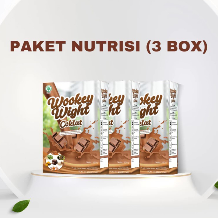 

PAKET SEHAT!!! 3 BOX Wookey Weight Coklat - Susu Penambah Berat Badan Paket 3 Box
