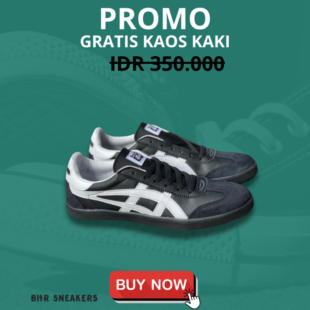 Sepatu Pria/Wanita Unisex Onitsuka tokuten Hitam Putih