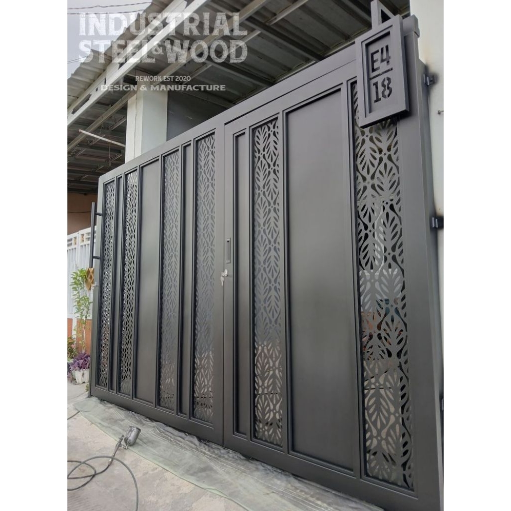 pagar dorong cutting laser rumah minimalis