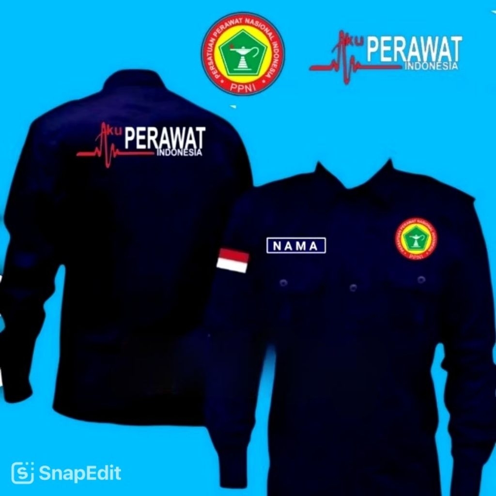 Kemeja perawat indonesia/ppni seragam perawat indonesia/ppni/full bordir