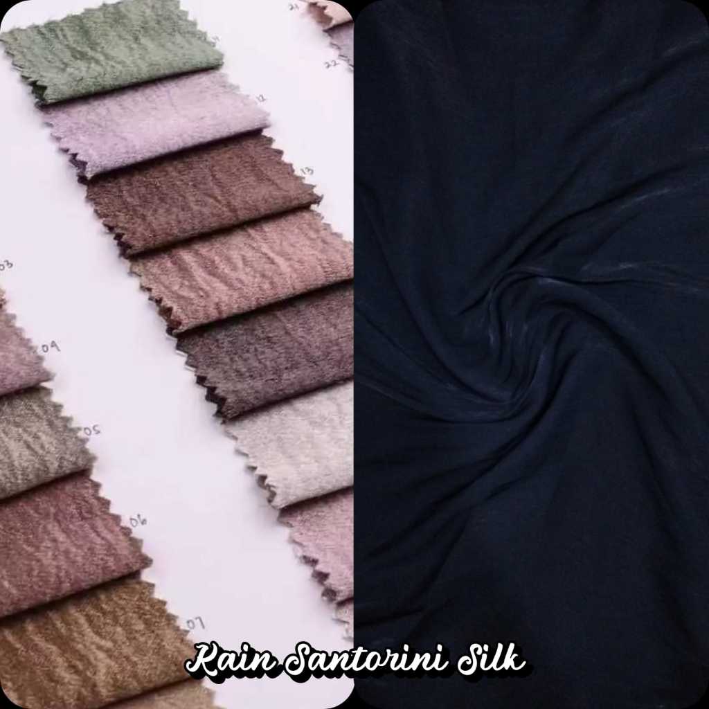 KAIN SILK SATIN SANTORINI PREMIUM, KAIN SANTORINI MURAH