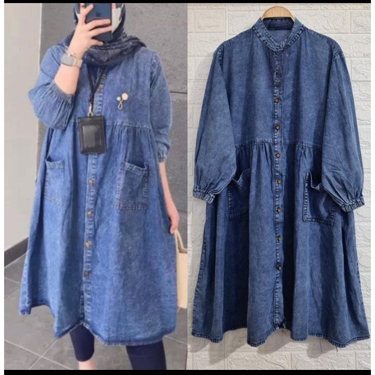 TUNIK JEANS mahira WANITA KEKINIAN TREND 2025 kekinian