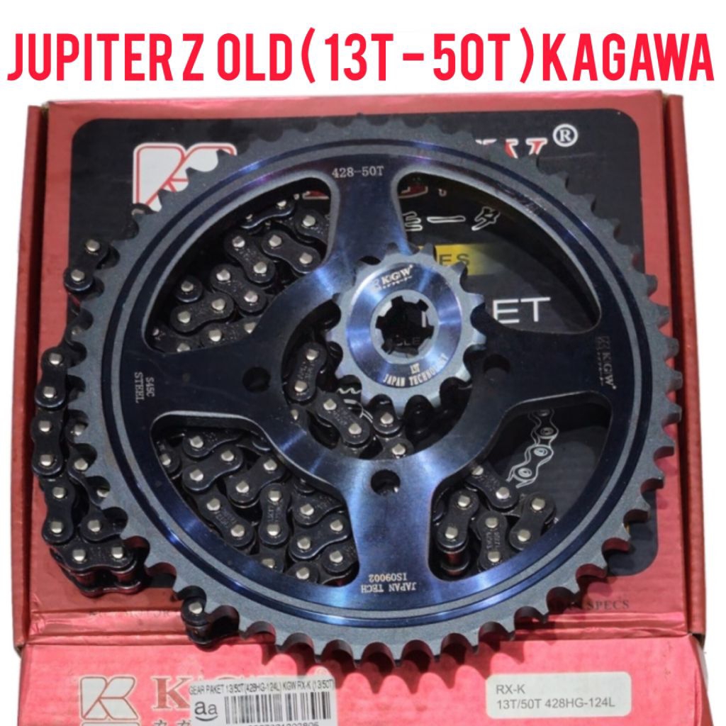 KGW Gear Set Gir Paket Chain Kit Jupiter z Old Jupiter Z Burhan Ukuran 50T