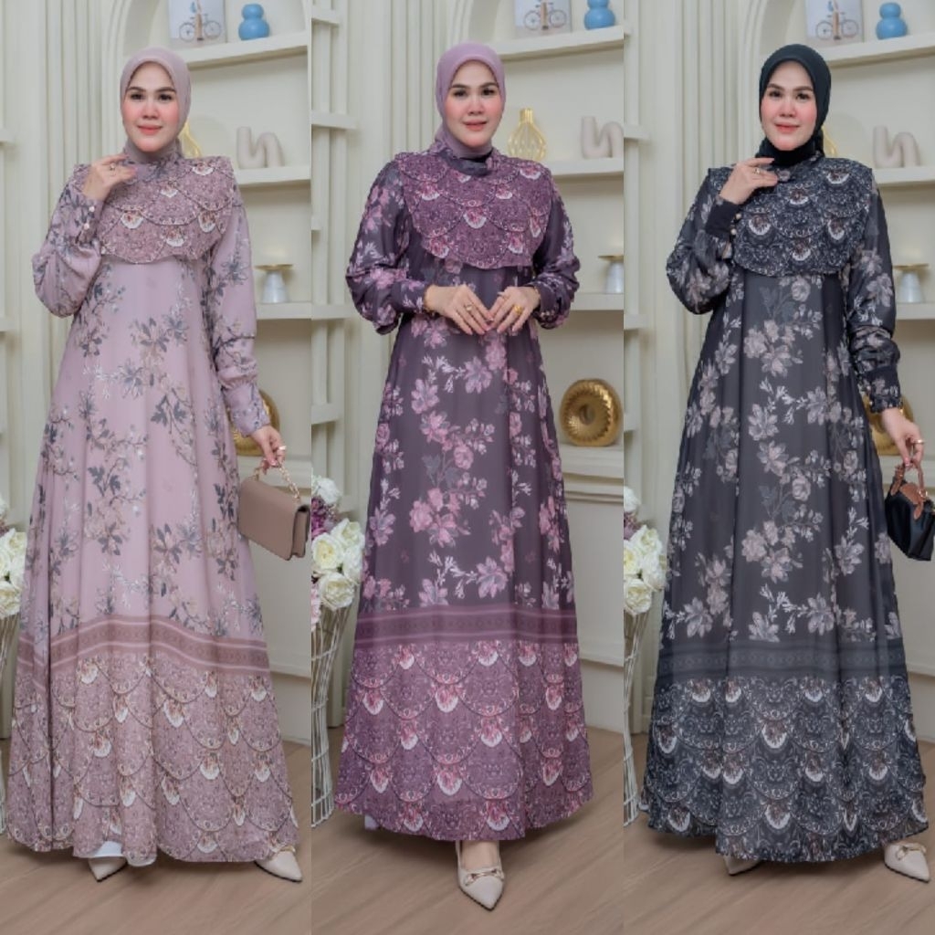 FAMELA Dress By Raina Fashion / Gamis printing bunga