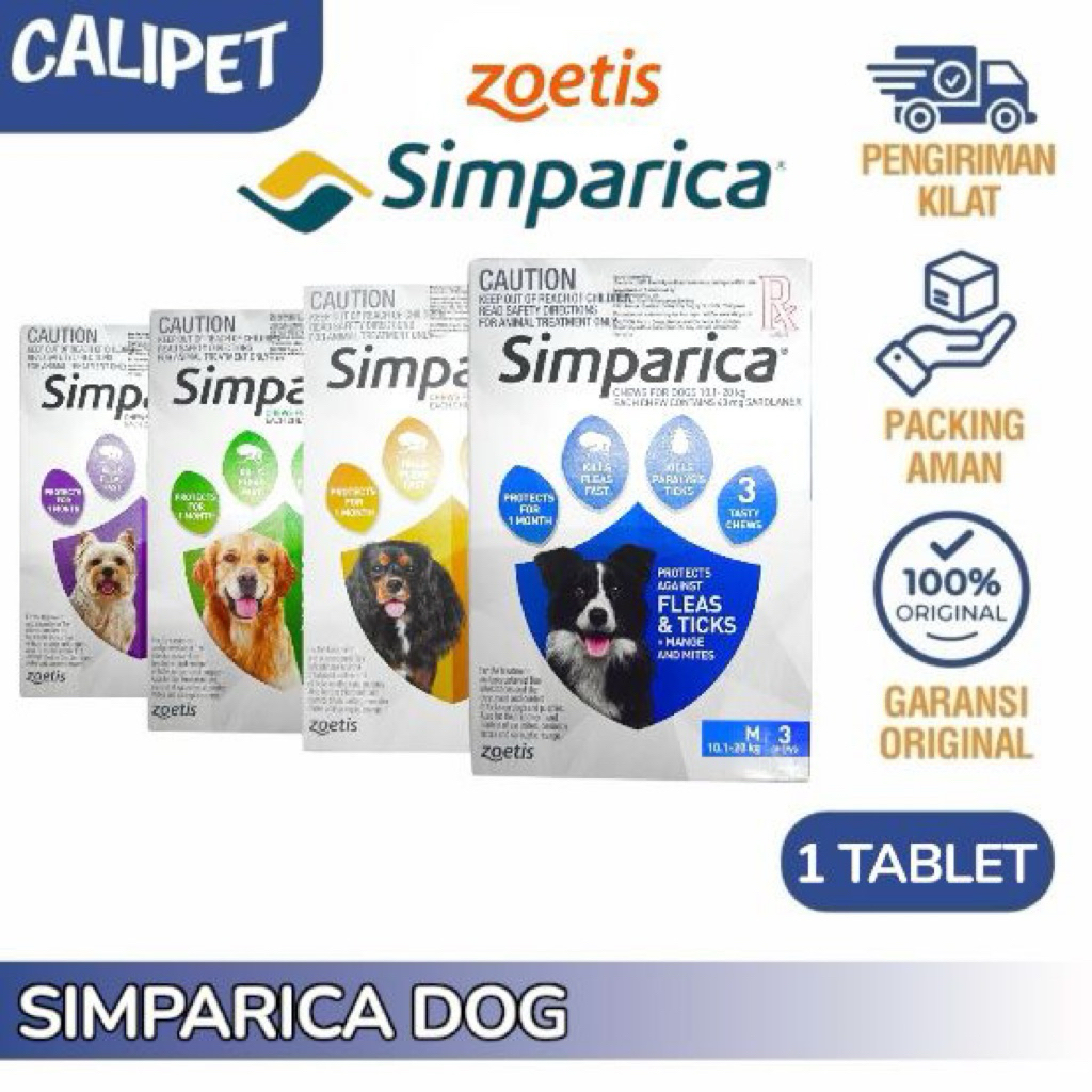 SIMPARICA Obat Kutu Anjing Ampuh 1 Tablet