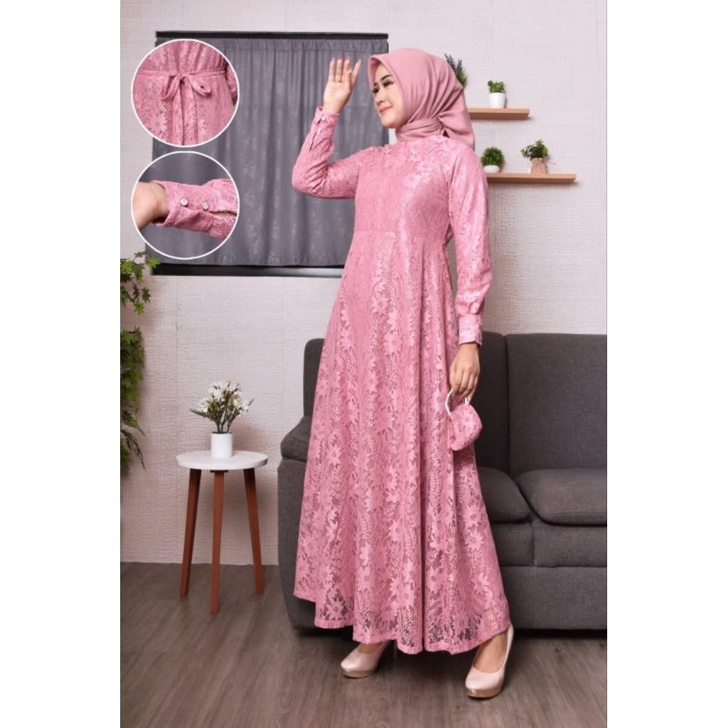 Gamis Cantik untuk pergi ke pesta pernikahan yasinan dan tunangan