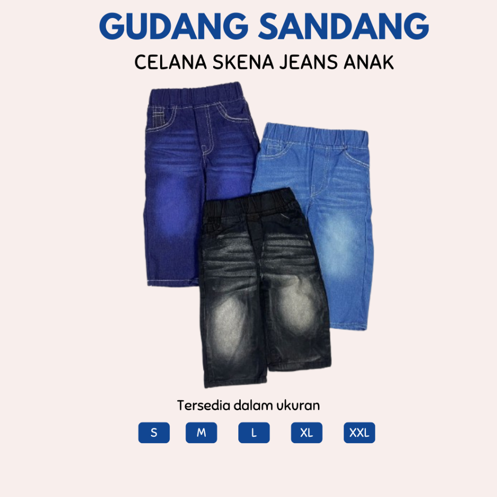 Celana Jeans Anak Gombrong  Pinggang ElastISs 4 Saku 1-10Ttahun