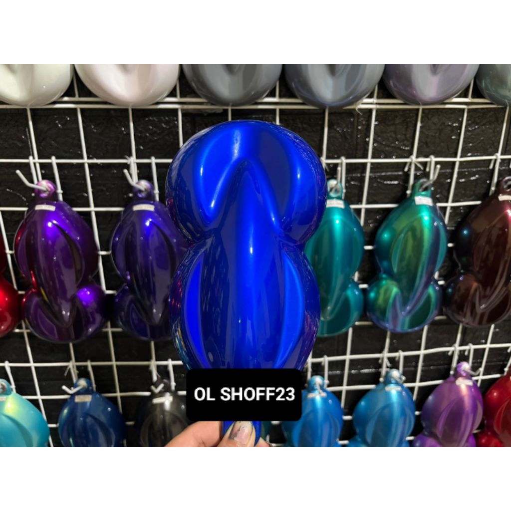 Cat Candy Biru PU Spesial + Free Dasaran Silver Metalik PU Polyuretane