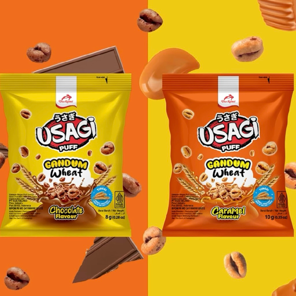 USAGI PUFF CARAMEL | COKLAT 1 pak 10 pcs - SNACK USAGI