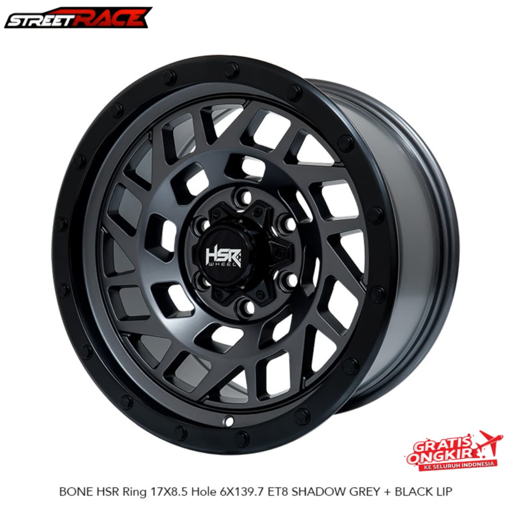 Velg Racing Mobil Pajero, Fortuner, Hilux, Triton Ring 17 HSR Bone HSR WHEEL Original