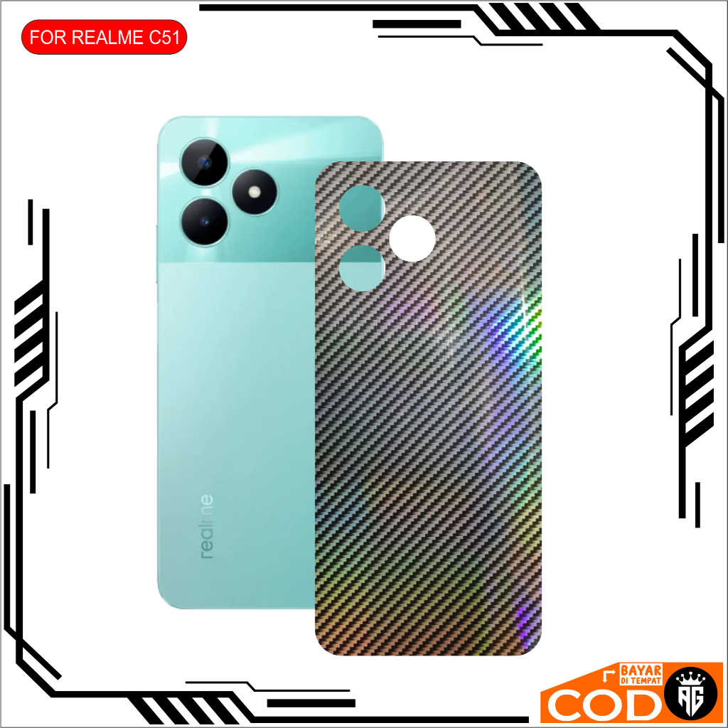 PROMO Graskin Carbon REALME C51 Terbaru Anti Jamur Pelindung Belakangan HP