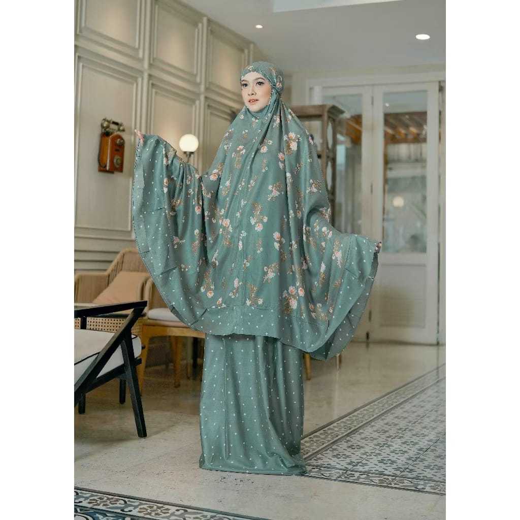 Mukena Dewasa Rayon Premium Size Super Jumbo Mukena  Terbaru Motif Bunga Sakura