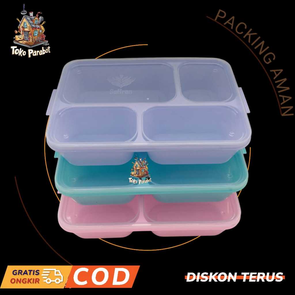 Lunch Box Bento 4  Sekat Tempat Makan Catering Kantoran Misting Tempat Bekal Anak Sekolah Lucu Besar