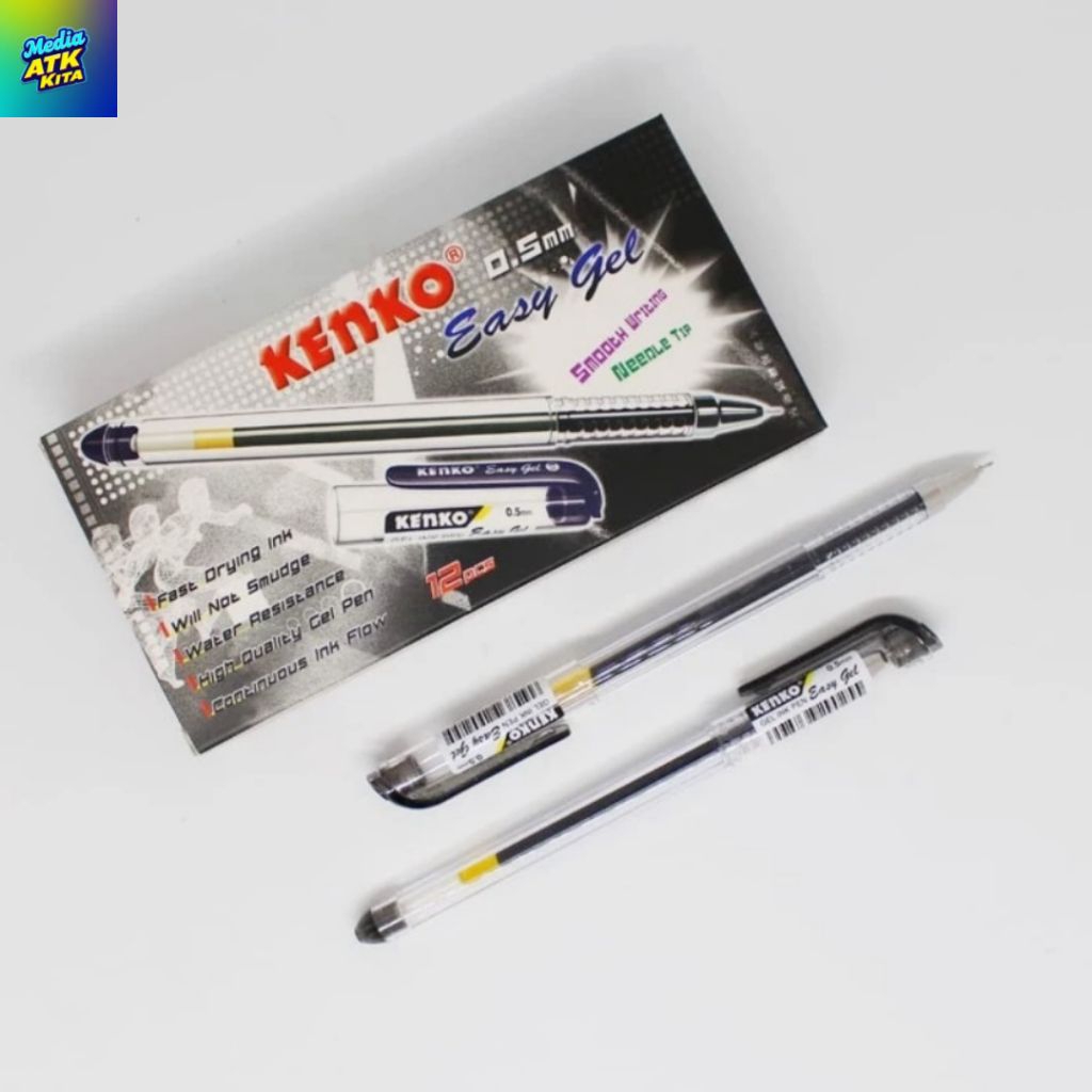 

Pulpen Gel Kenko Easy Gel 0.5 mm 1 pack (12 pcs) HITAM