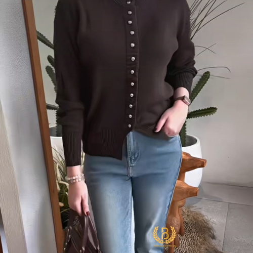 Cardigan Rajut Couple Ibu Anak Kancing Jamur Atasan Terbaru Baju Trendy Lissa Korean Fashion