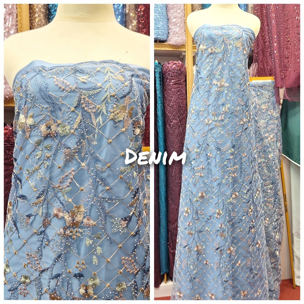 COD Kain tule bordir kotak / kain tile kotak terbaru