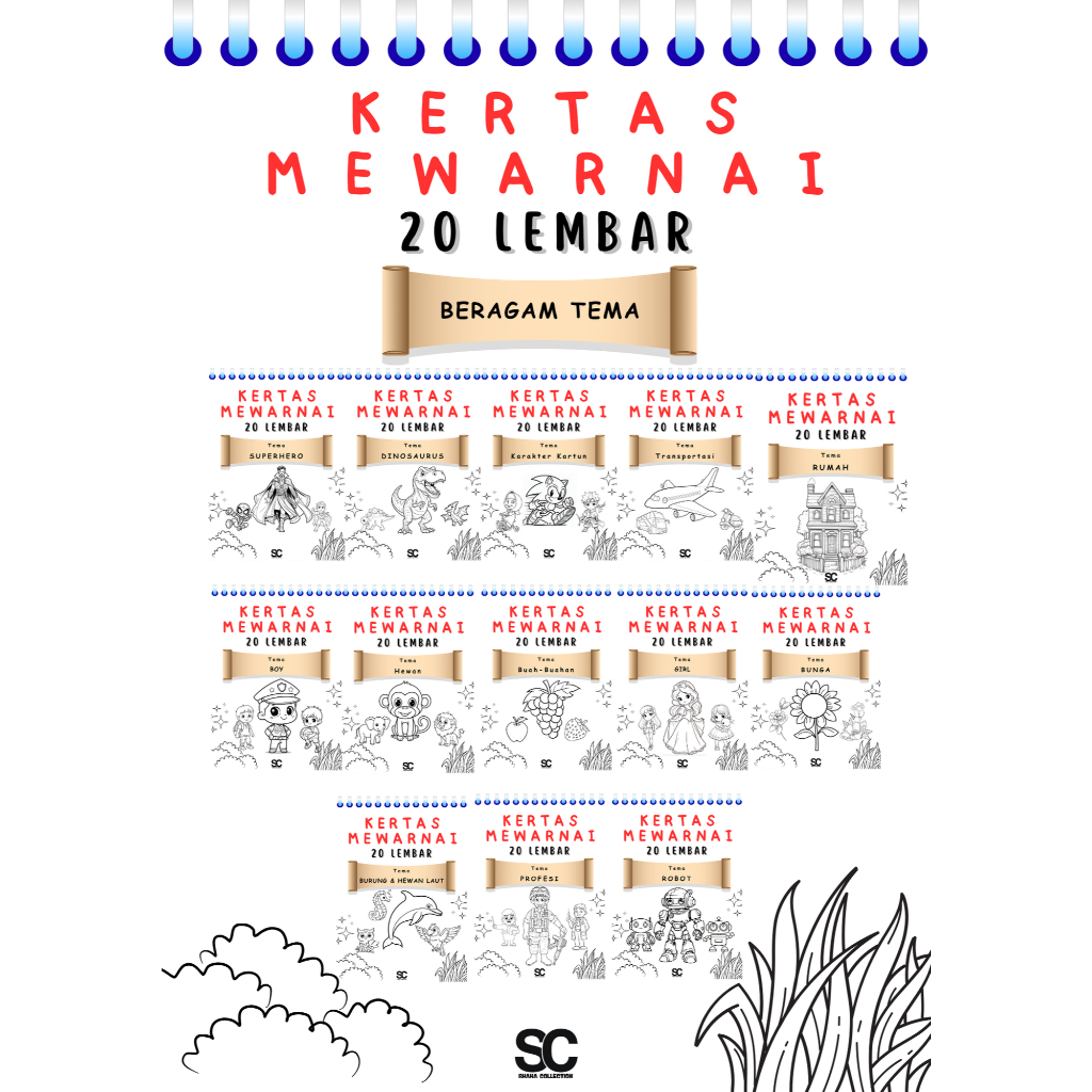 

Kertas Mewarnai 20 Lembar A5 80 & 100 gsm