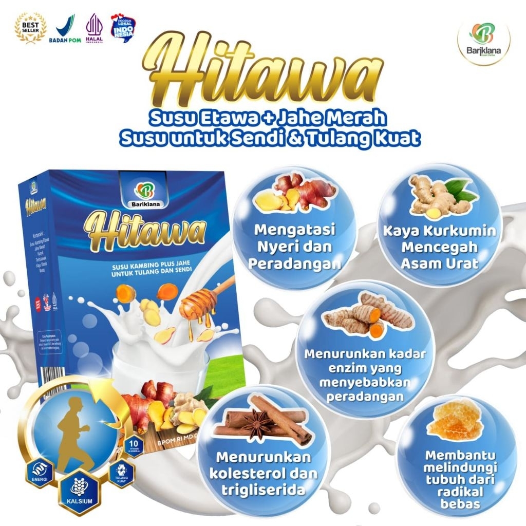

[COD+FREE GIFT] HITAWA SUSU ETAWA PLUS JAHE SOLUSI TULANG SENDI KUAT