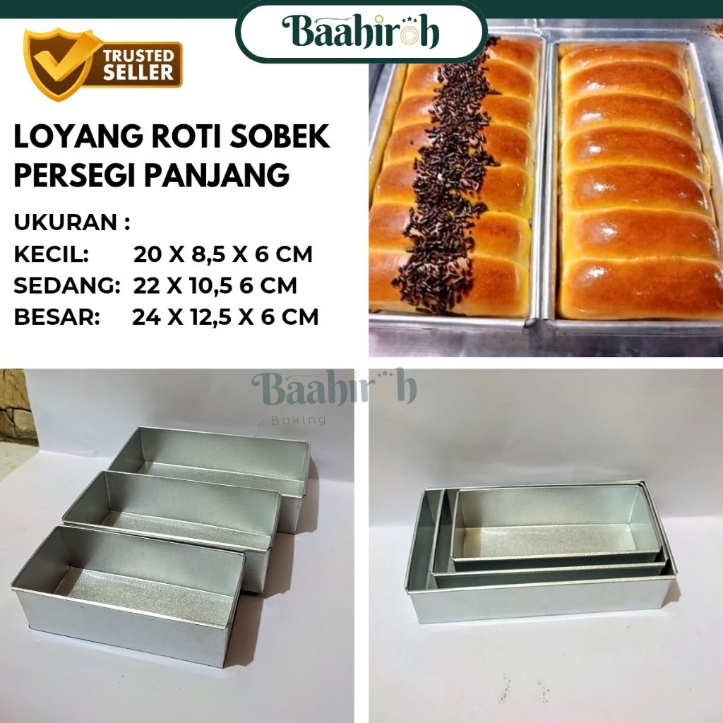Loyang roti gembong roti sobek 20x8x6cm 22x10x6cm 24x12x6cm galvalum cetakan roti gembung promo